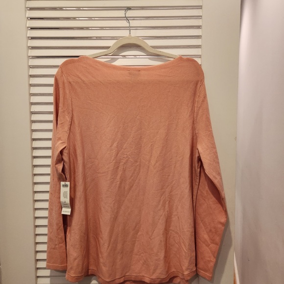 NWT Chico’s Peach/Blush Bateau Sweater 14 (size 2) - Picture 2 of 5